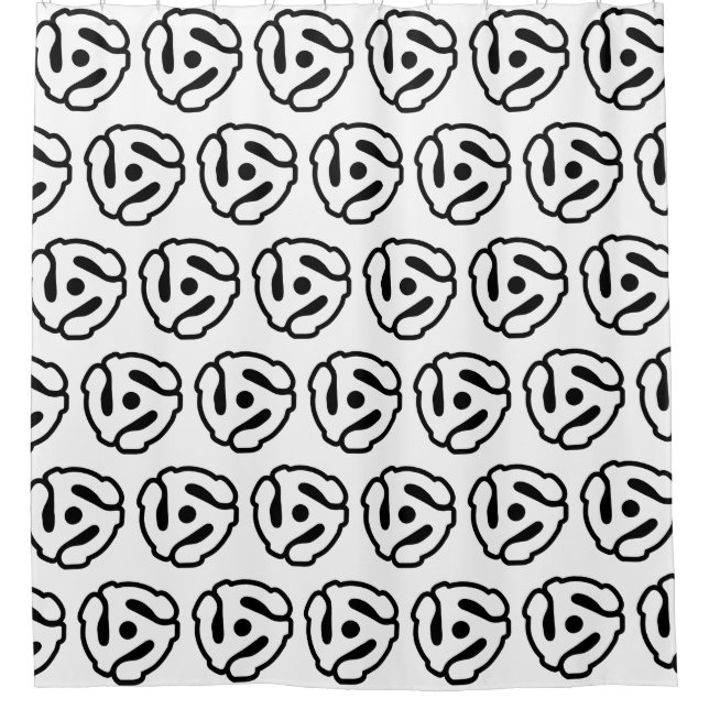 7 inch 45 rpm vinyl adapter insert spindle spider shower curtain (Front)