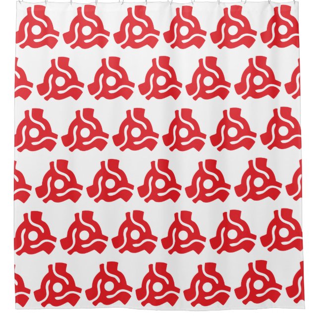 7 inch 45 rpm vinyl adapter insert spindle spider shower curtain (Front)