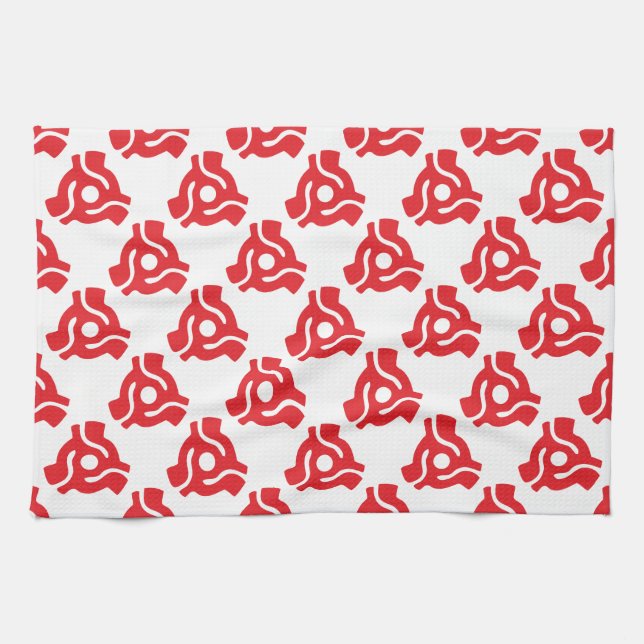 7 inch 45 rpm vinyl adapter insert spindle spider tea towel (Horizontal)