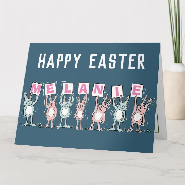 7 Letter Name Happy Easter Card (Front)