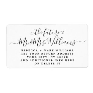 7 Lines Large Chic Script Wedding Return Address