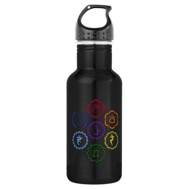 7 Main Chakras in a Circle 532 Ml Water Bottle (Front)
