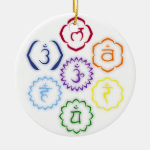 7 Main Chakras in a Circle Ceramic Tree Decoration