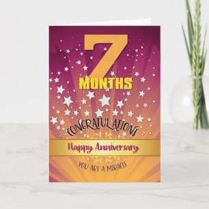7 Months Recovery Anniversary Bold Numeral Card