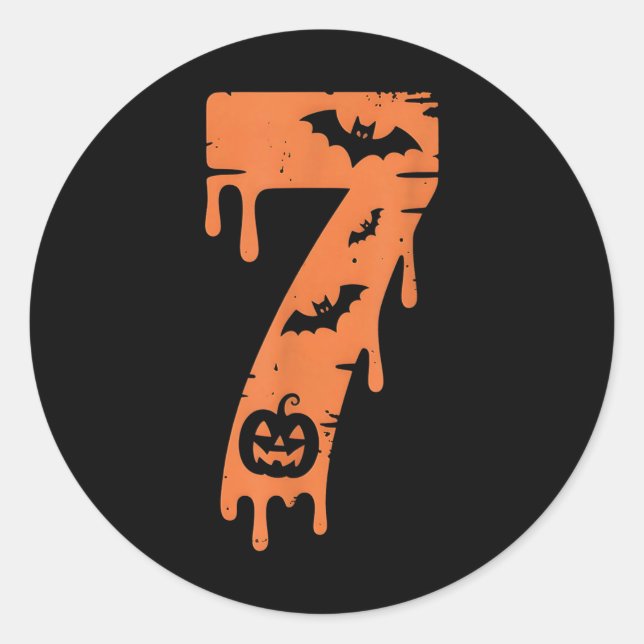 7 Number Meme 67 Six Seven Halloween  Classic Round Sticker (Front)