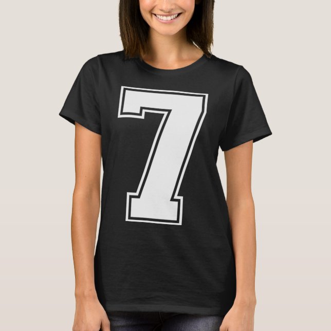 7 Number Seven Team Sports Graphic Varsity Matchin T-Shirt (Front)