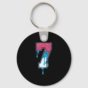 7 Number Seven Team Sports Ice Cream Drip 67 Six S Key Ring