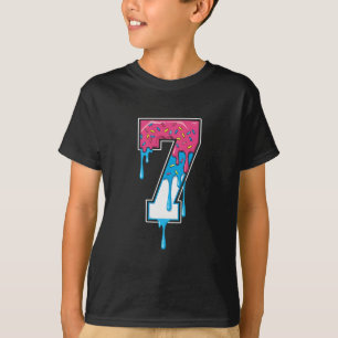7 Number Seven Team Sports Ice Cream Drip 67 Six S T-Shirt