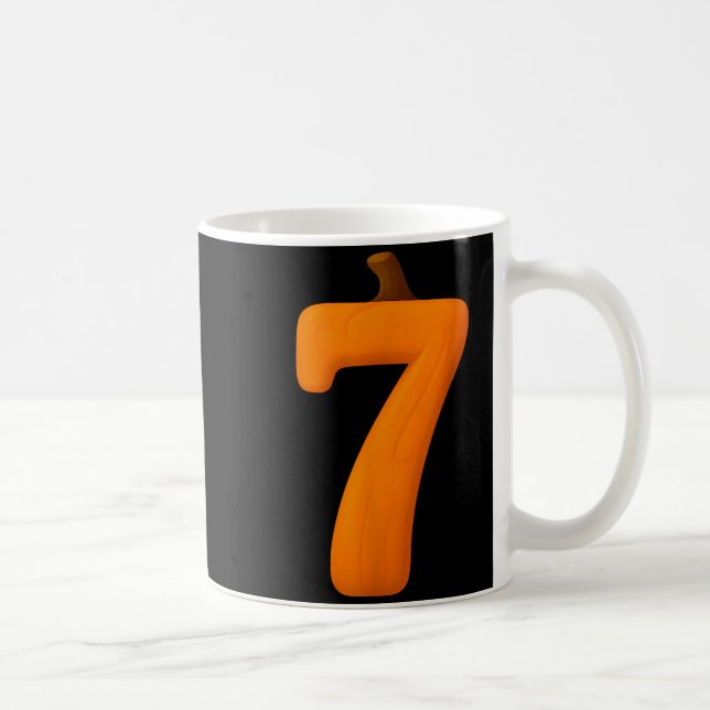 7 Number Six Seven Fall Pumpkin Halloween Funny Coffee Mug (Right)