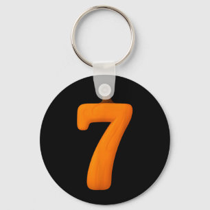 7 Number Six Seven Fall Pumpkin Halloween Funny Key Ring