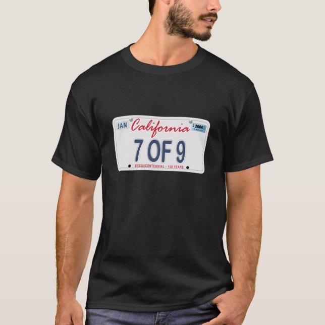 7 of 9 license Plate T-Shirt (Front)