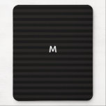 7 Option Black Stripes Modern Monogram Mouse Mat<br><div class="desc">Decorate your computer mouse pad with these black and grey stripes and custom monogram to personalise.</div>