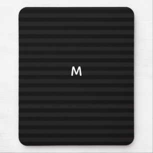7 Option Black Stripes Modern Monogram Mouse Mat