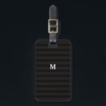 7 Option Modern Monogram Black Stripes Luggage Tag<br><div class="desc">Have your luggage looking nice with these black and grey stripes luggage tag.</div>