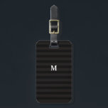 7 Option Modern Monogram Black Stripes Luggage Tag<br><div class="desc">Have your luggage looking nice with these black and grey stripes luggage tag.</div>