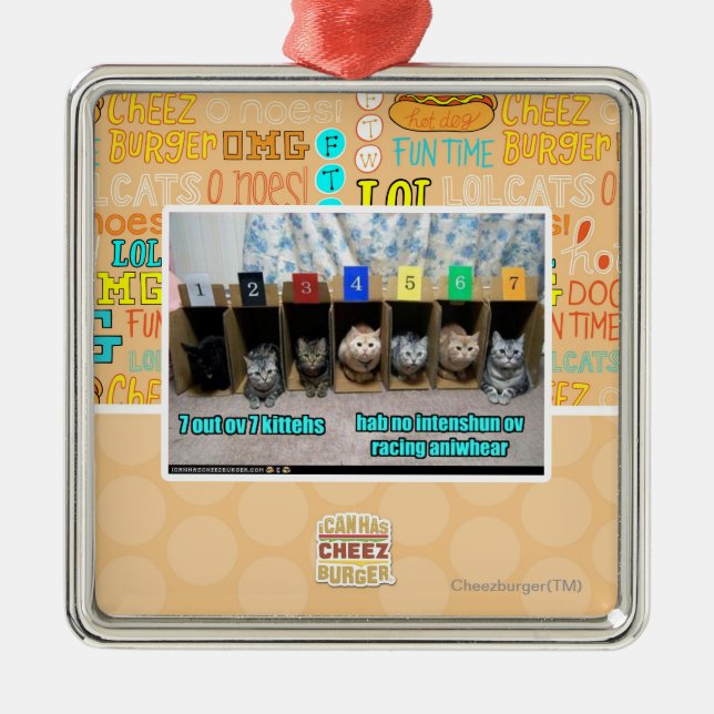 7 out ov 7 kittehs metal tree decoration (Front)