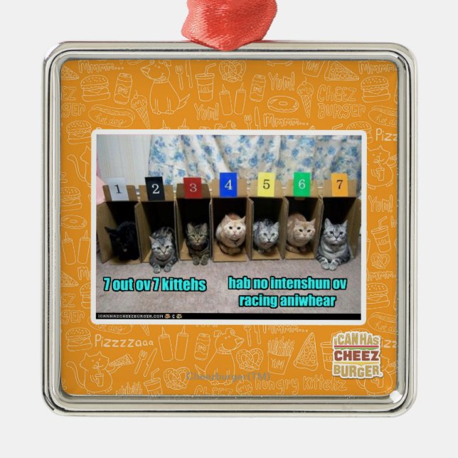 7 out ov 7 kittehs metal tree decoration (Front)
