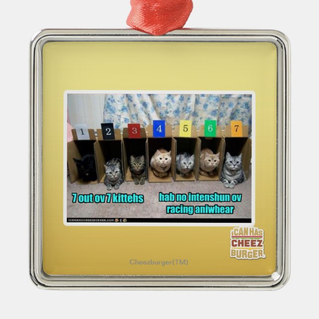 7 out ov 7 kittehs metal tree decoration (Front)