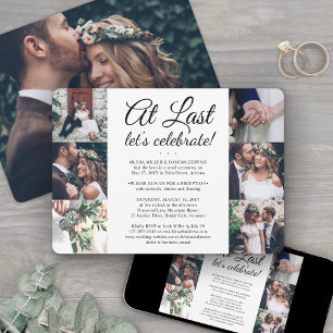 7 Photo At Last Marriage Celebration Wedding Invitation