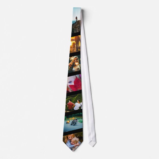 7 Photo Black Stripe Tie Template Edge Printed (Front)
