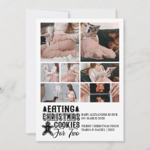 7 Photo Christmas Cookies for 2 Pregnancy  Holiday Card