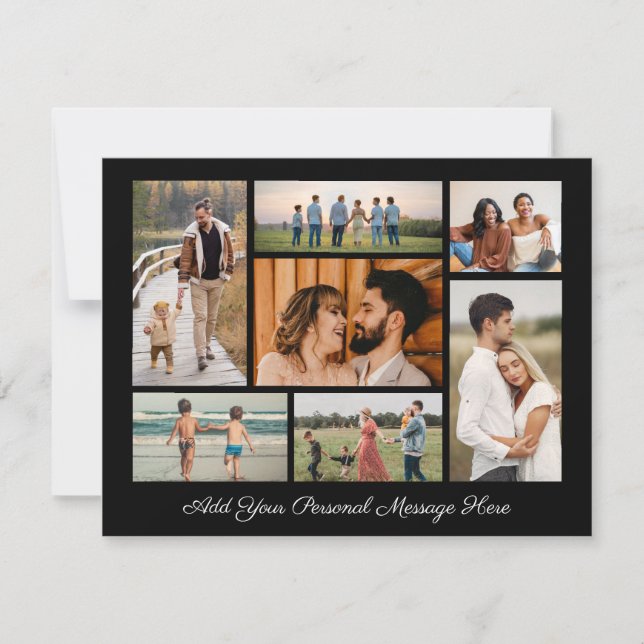 7 Photo Collage Add Your Own Greeting Card (Front)