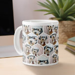 7 Photo Collage - funky hexagon pattern Large Coffee Mug<br><div class="desc">Square photos work best with this template. Add your favourite pics to this fun template. You can use square photos or any photos for this grid.</div>