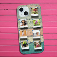 7 Photo Collage iPhone 15 Rustic Plank