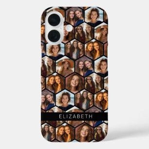 7 Photo Collage retro funky geometric pattern iPhone 16 Case