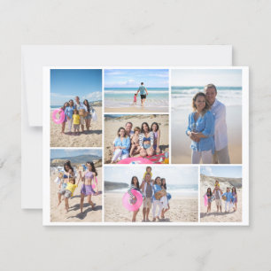 7 Photo collage template personalised card