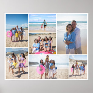 7 Photo collage template personalised Poster