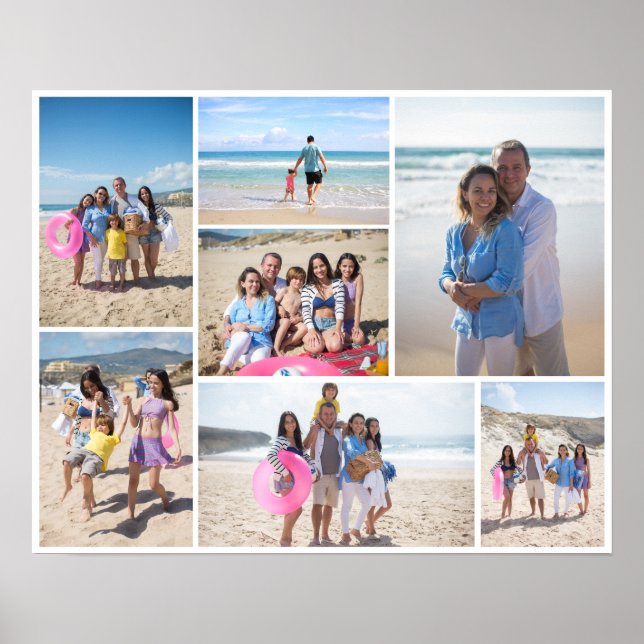 7 Photo collage template personalised Poster (Front)