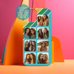 7 photo collage with retro 70s inspired stripes<br><div class="desc">Add 7 photos to this collage. A funky stripe pattern in black,  gold,  orange,  red,  green,  blue  - If your art still needs to be adjusted,  click on the Customise This button. This will take you to a design area where you can move things around and even change fonts!</div>