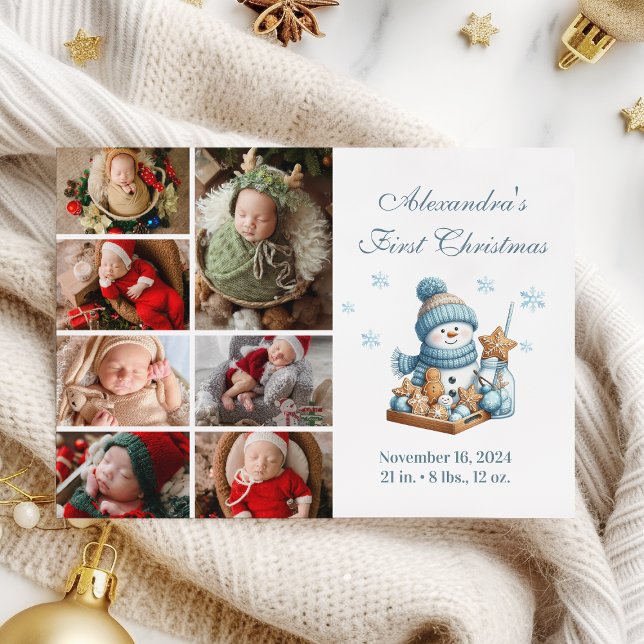 7 Photo First Christmas Birth Announcement (Creator Uploaded)