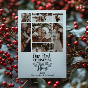 7 Photo Minimalist Christmas First Home Holiday Card