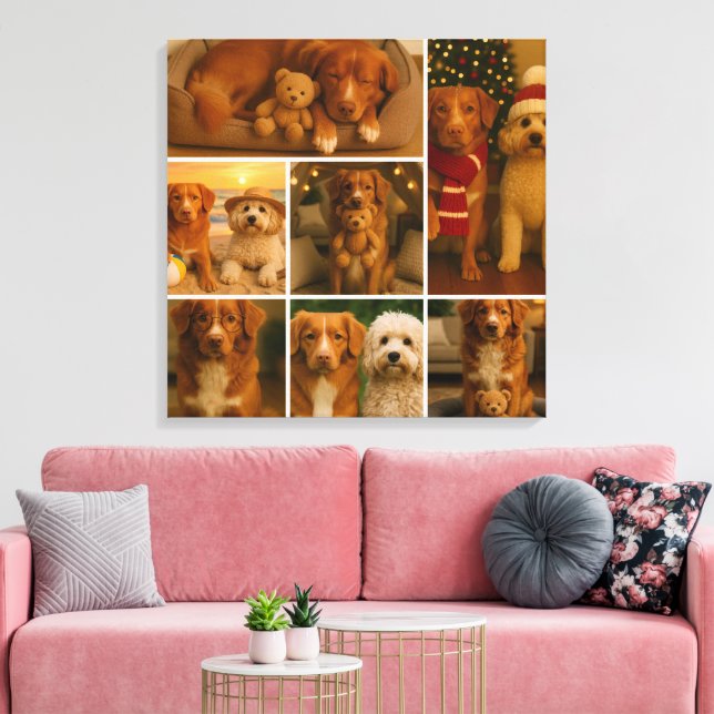 7 Photo Template Collage Personalised Canvas Print (Insitu(LivingRoom))