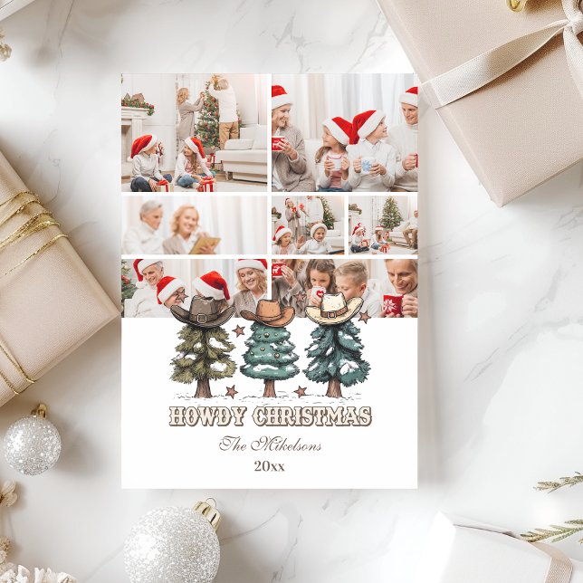 7 photo Western Howdy Christmas Holiday Card (Creator Uploaded)