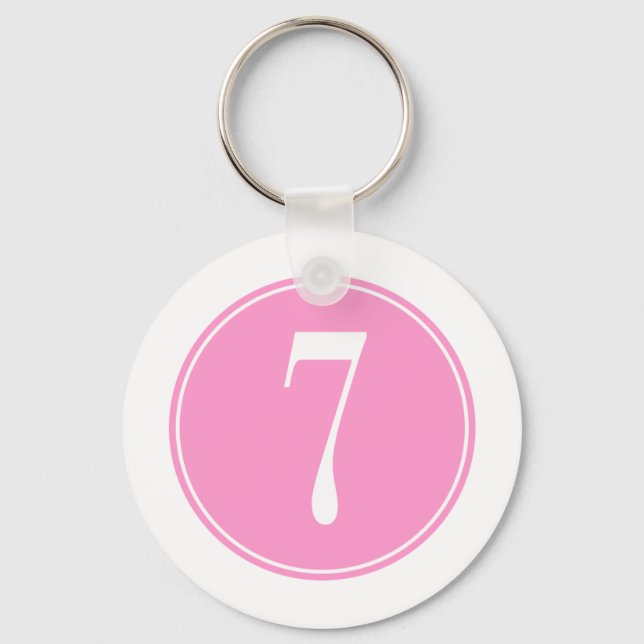#7 Pink Circle Key Ring (Front)