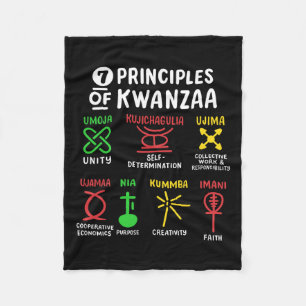 7 Principles Of Kwanzaa Black African American Men Fleece Blanket