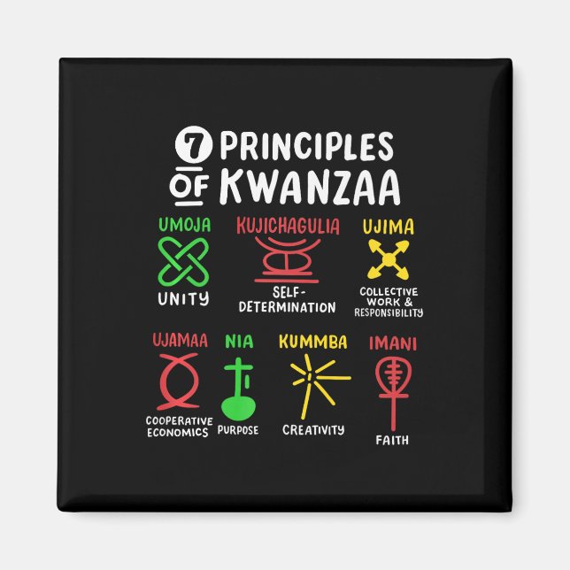 7 Principles Of Kwanzaa Black African American Men Magnet (Front)