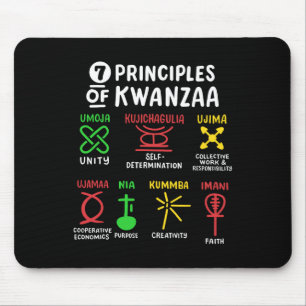 7 Principles Of Kwanzaa Black African American Men Mouse Mat
