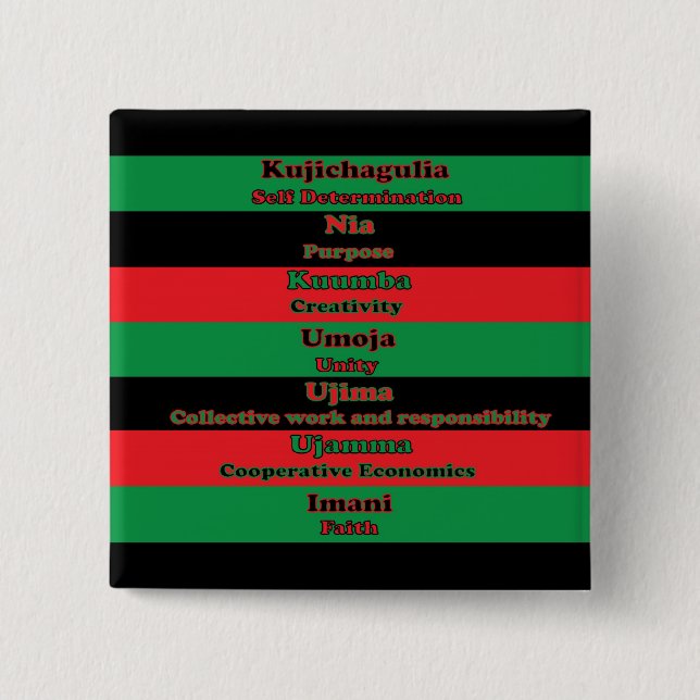 7 Principles of Kwanzaa Button (Front)