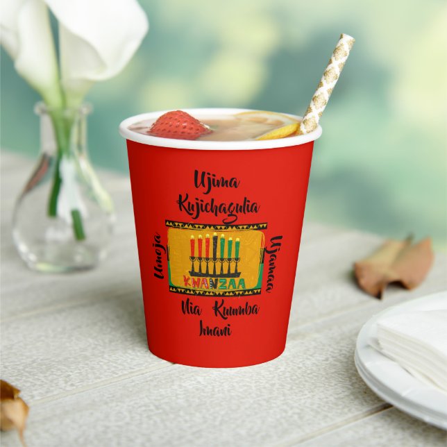7 Principles of Kwanzaa Candles Paper Cups (Insitu)