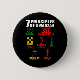 7 Principles Of Kwanzaa Celebration Pan African Bo 6 Cm Round Badge