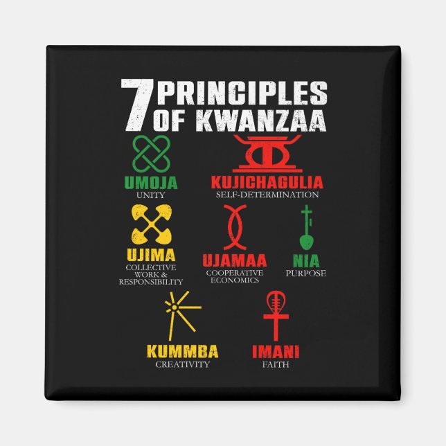 7 Principles Of Kwanzaa Celebration Pan African Bo Magnet (Front)