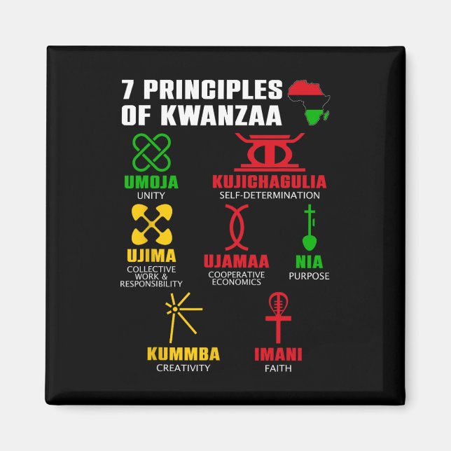 7 Principles Of Kwanzaa Celebration Pan African Bo Magnet (Front)