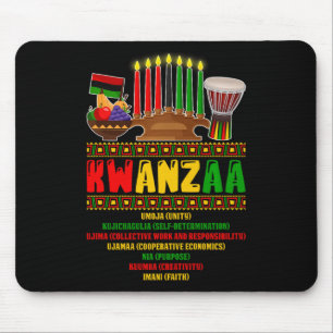 7 Principles Of Kwanzaa Celebration Pan African Bo Mouse Mat