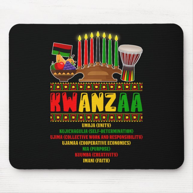 7 Principles Of Kwanzaa Celebration Pan African Bo Mouse Mat (Front)