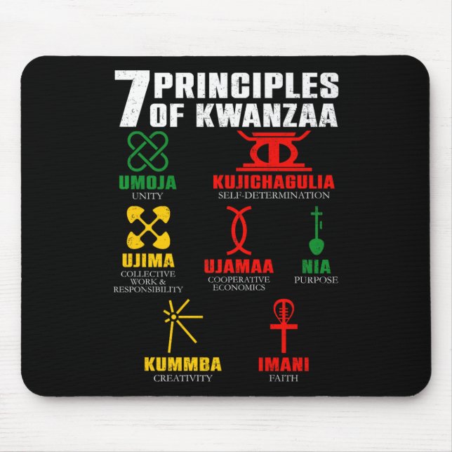7 Principles Of Kwanzaa Celebration Pan African Bo Mouse Mat (Front)