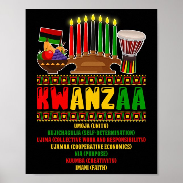 7 Principles Of Kwanzaa Celebration Pan African Bo Poster (Front)